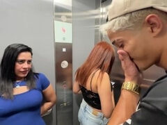 Big ass neighbor convinces me to fuck inside the elevator - Kylei Ellish & Millan Rodriguez