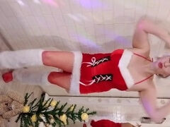 Hot MILF Santa Girl dancing... ))