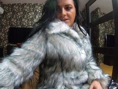 Preview- MilfyCalla- Face fuck,cum play while wearing a hot grey fur-coat and long boots 214