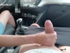 Excited HANDJOB in the car